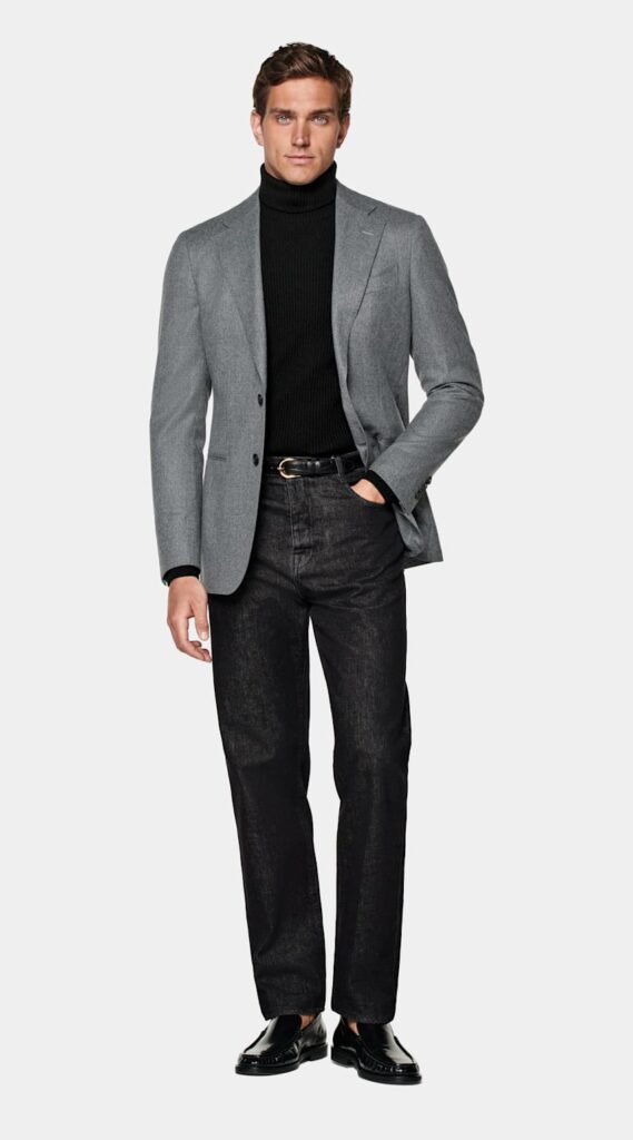 Mid Grey Tailored Fit Havana Blazer