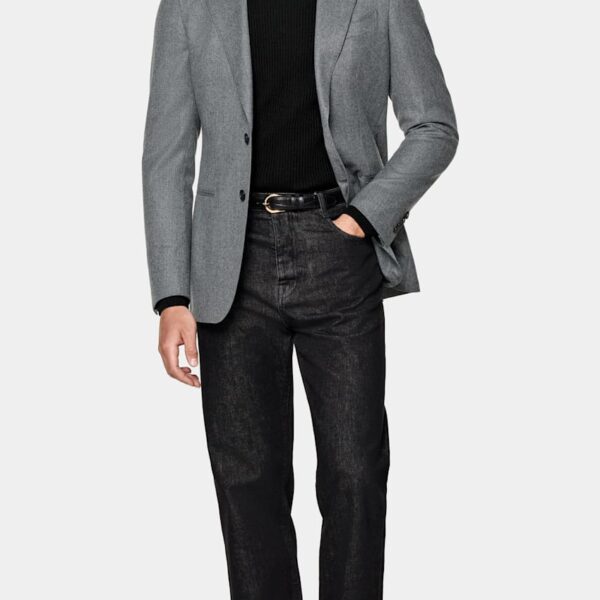 Mid Grey Tailored Fit Havana Blazer