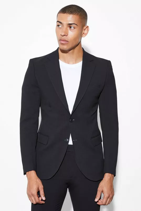 Skinny Black Single Breasted Jacket